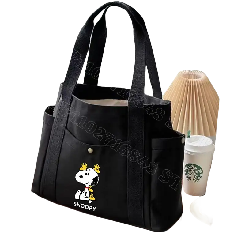 Black Snoopy tote bag.