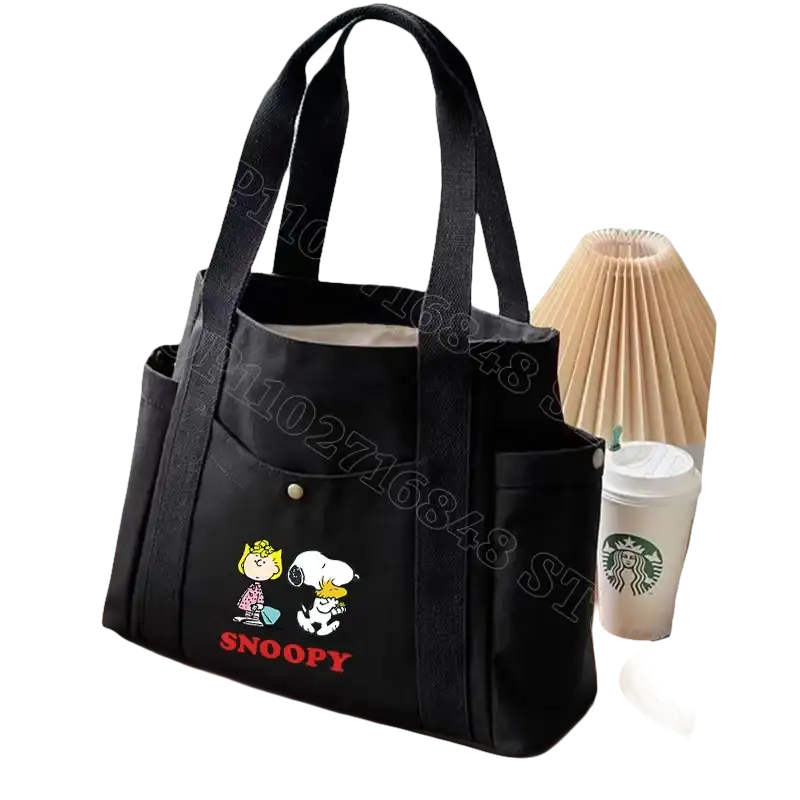 Black Snoopy tote bag.