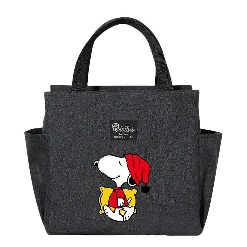 Gray Snoopy lunch bag.