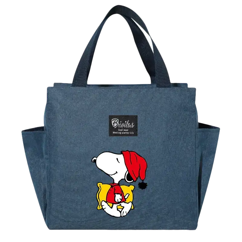Blue Snoopy tote bag.