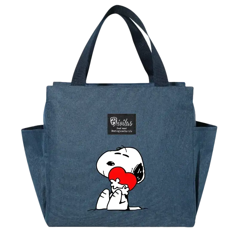 Blue Snoopy tote bag.