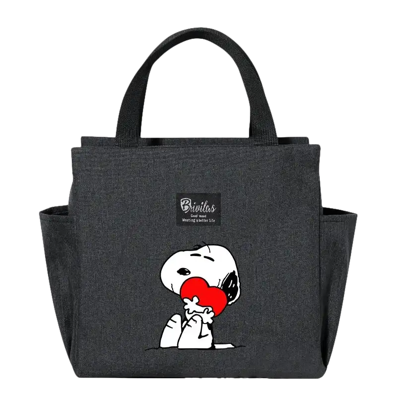 Gray Snoopy lunch bag.