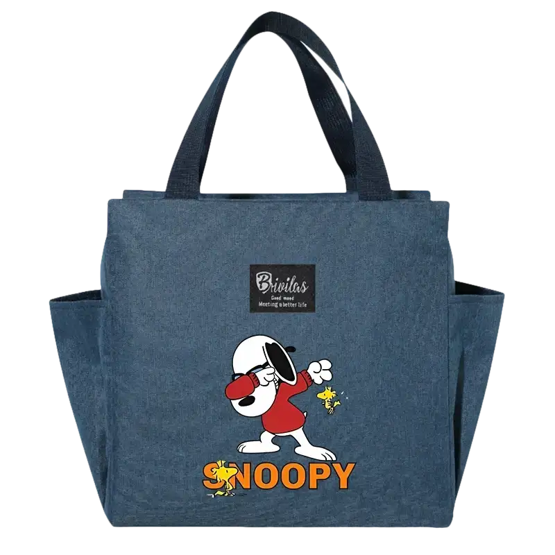 Blue Snoopy tote bag.