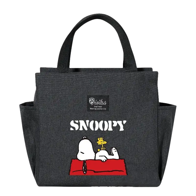 Gray Snoopy lunch bag.