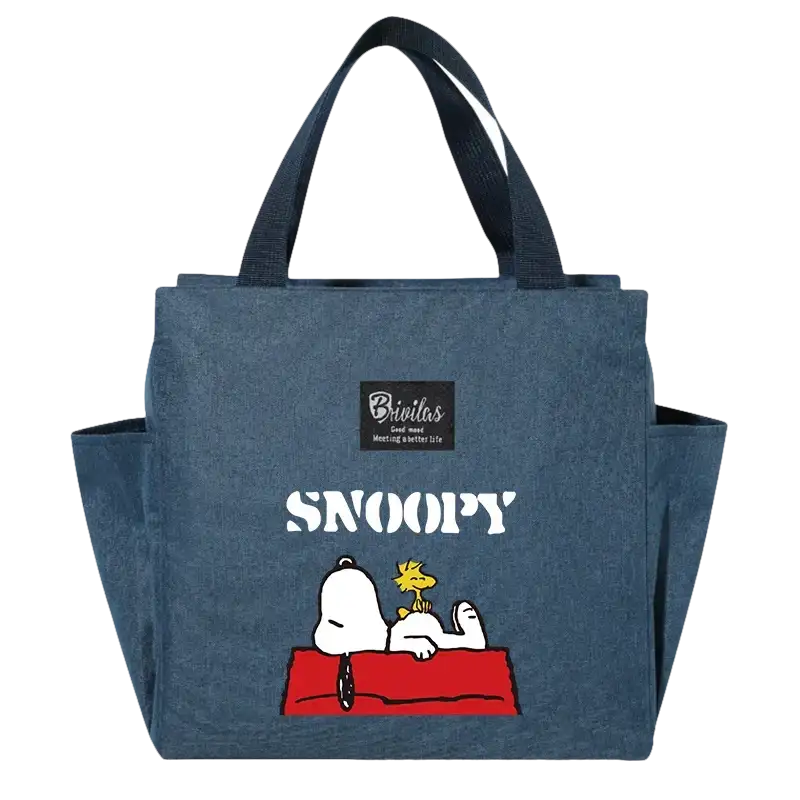 Blue Snoopy tote bag.