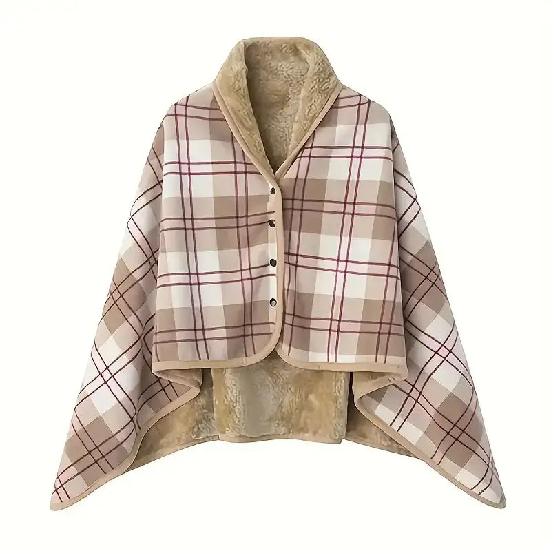 1pc Wearable Blankets Shawl Blanket Flannel Lazy Casual Office Blanket - green