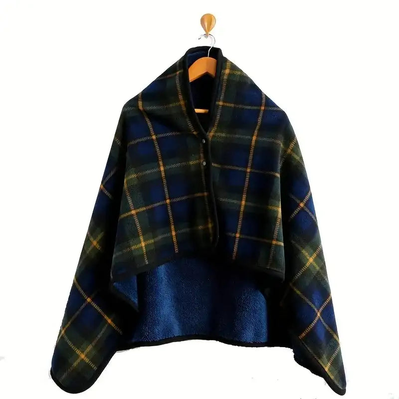 1pc Wearable Blankets Shawl Blanket Flannel Lazy Casual Office Blanket - PURPLE