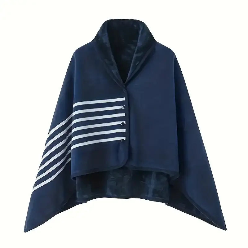 1pc Wearable Blankets Shawl Blanket Flannel Lazy Casual Office Blanket - Red
