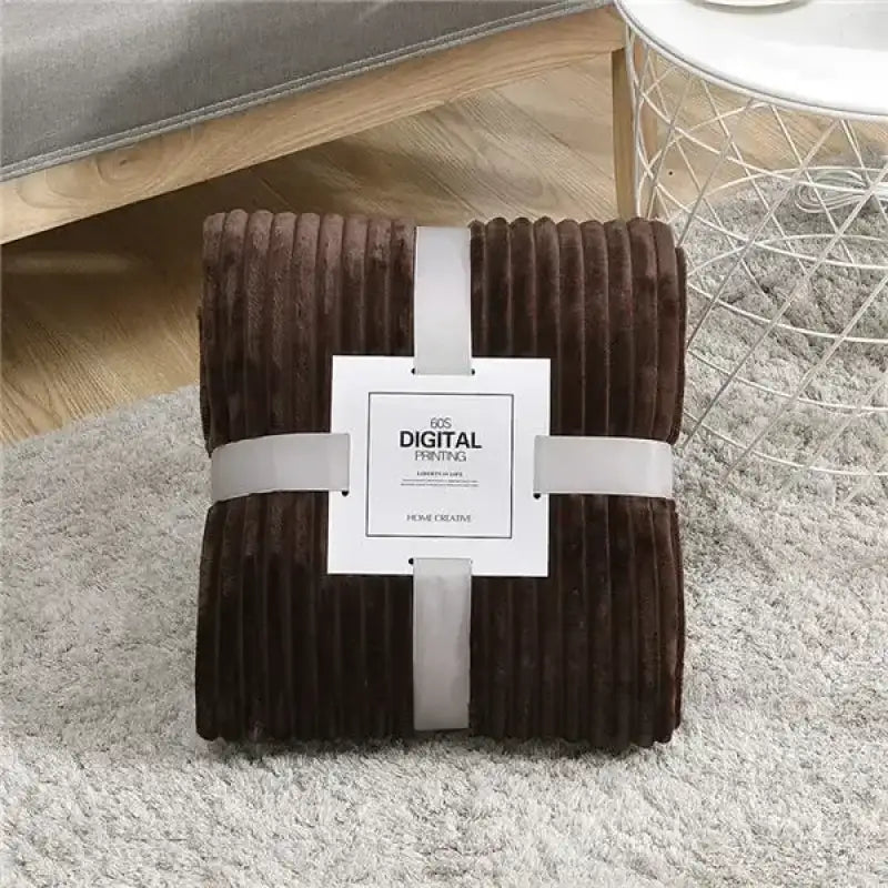 Striped Flannel Blankets For Beds Solid Pink Blue Color Soft Warm Mink Throw Sofa Cover Bedspread Beach Airplane Travel