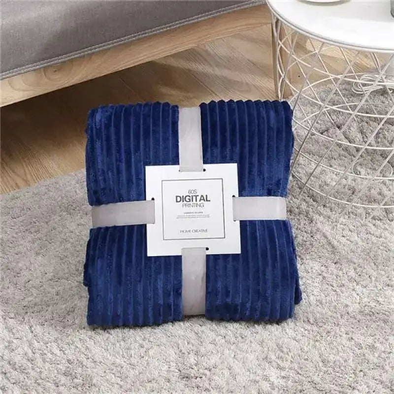 Striped Flannel Blankets For Beds Solid Pink Blue Color Soft Warm Mink Throw Sofa Cover Bedspread Beach Airplane Travel