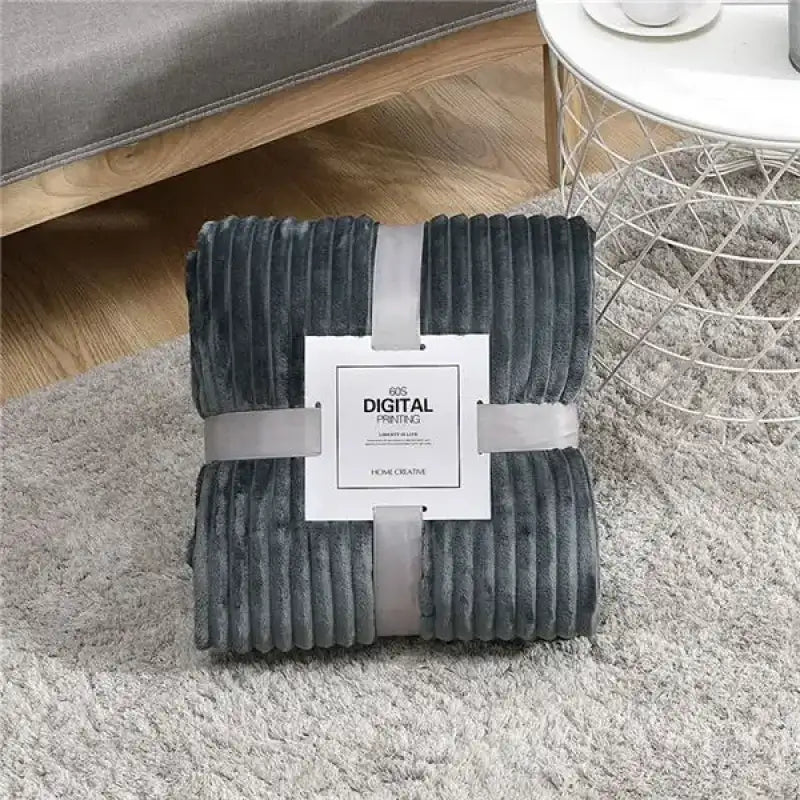 Striped Flannel Blankets For Beds Solid Pink Blue Color Soft Warm Mink Throw Sofa Cover Bedspread Beach Airplane Travel