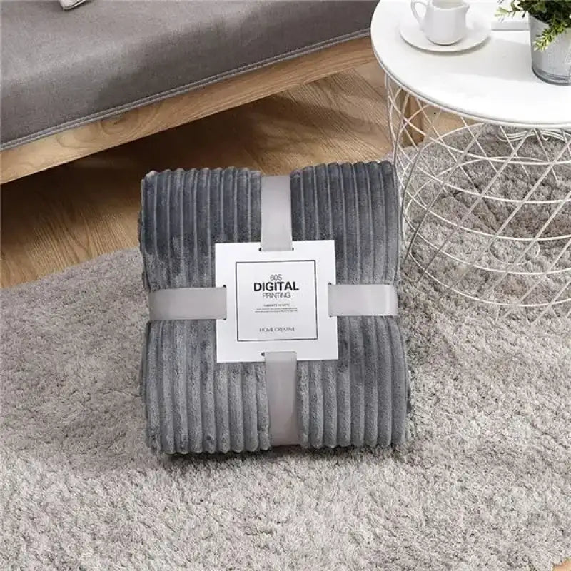 Striped Flannel Blankets For Beds Solid Pink Blue Color Soft Warm Mink Throw Sofa Cover Bedspread Beach Airplane Travel