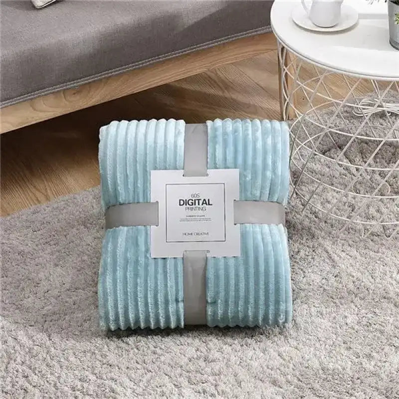 Striped Flannel Blankets For Beds Solid Pink Blue Color Soft Warm Mink Throw Sofa Cover Bedspread Beach Airplane Travel