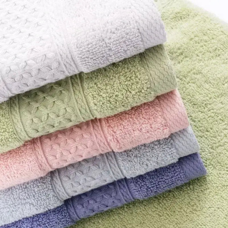 Bath Towel Washcloth Cotton Towel Solid Color Soft Absorbent Towels Multipurpose Use For Hotel Bathroom - 35x75cm