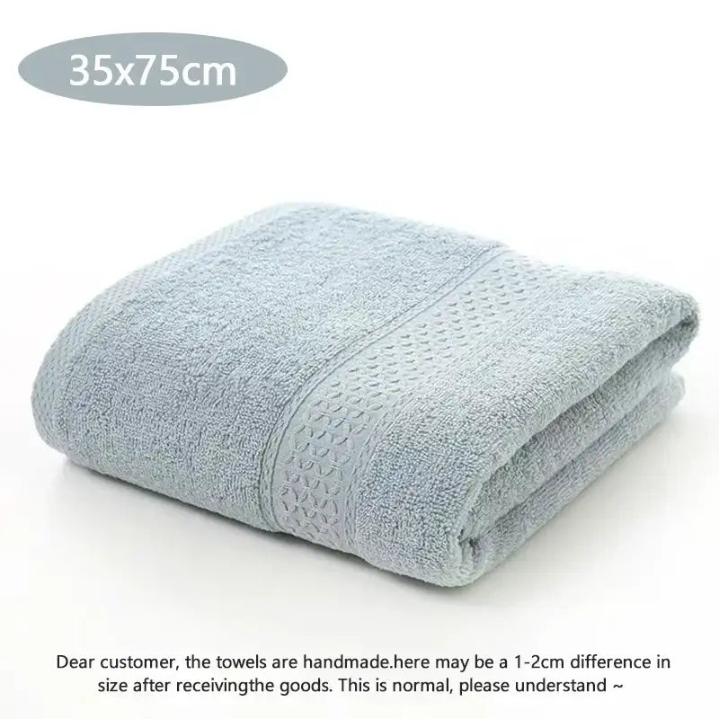 Bath Towel Washcloth Cotton Towel Solid Color Soft Absorbent Towels Multipurpose Use For Hotel Bathroom - 35x75cm