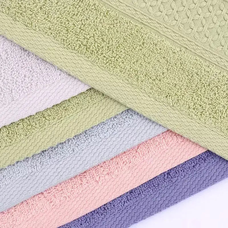 Bath Towel Washcloth Cotton Towel Solid Color Soft Absorbent Towels Multipurpose Use For Hotel Bathroom - 35x75cm