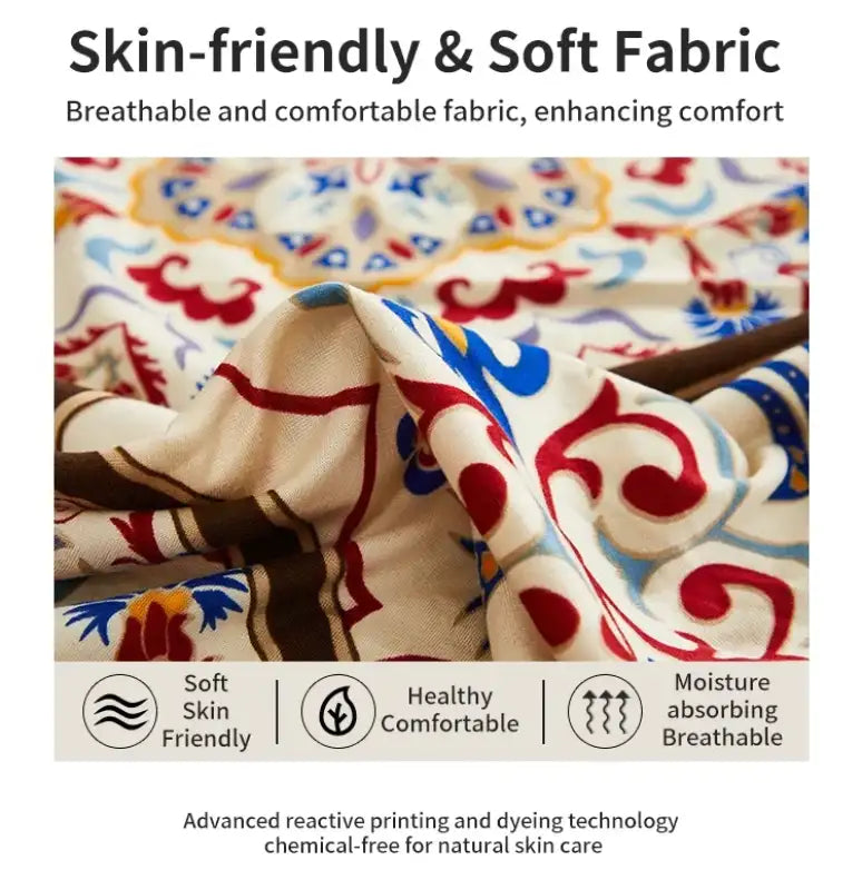 1 PC Printed sofa cover with skirt high elasticity soft hand feel pet stain resistant decorative sofa