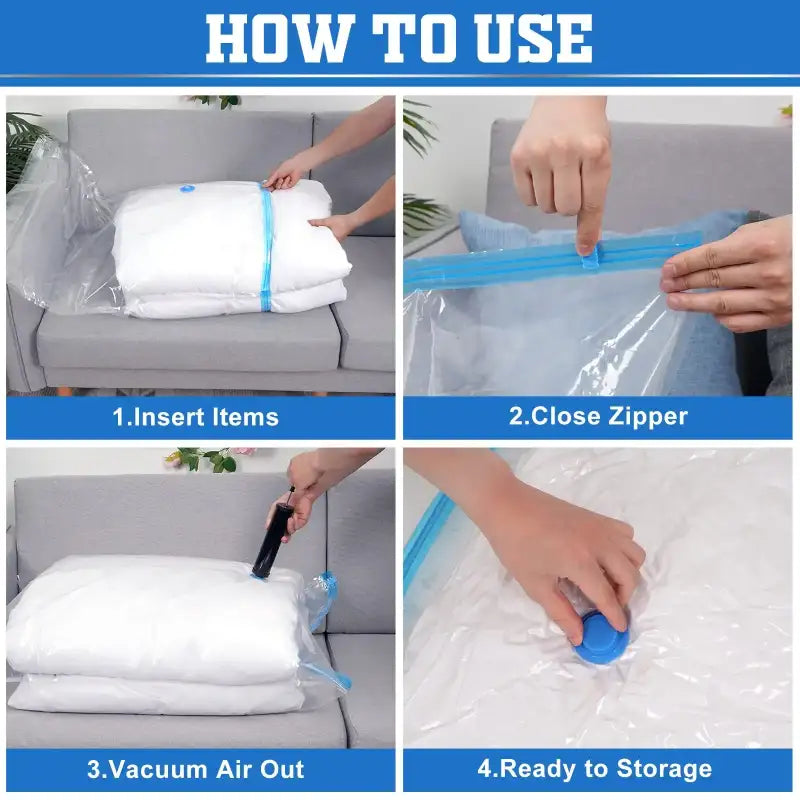 5/12/48PCS Vacuum Storage Bags For Clothes,Bedding,Space Saving Bags Storage Vacuum Seal Packet,Folding Compressed