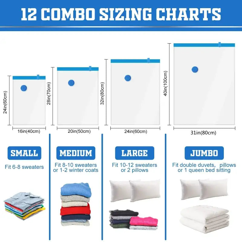 5/12/48PCS Vacuum Storage Bags For Clothes,Bedding,Space Saving Bags Storage Vacuum Seal Packet,Folding Compressed
