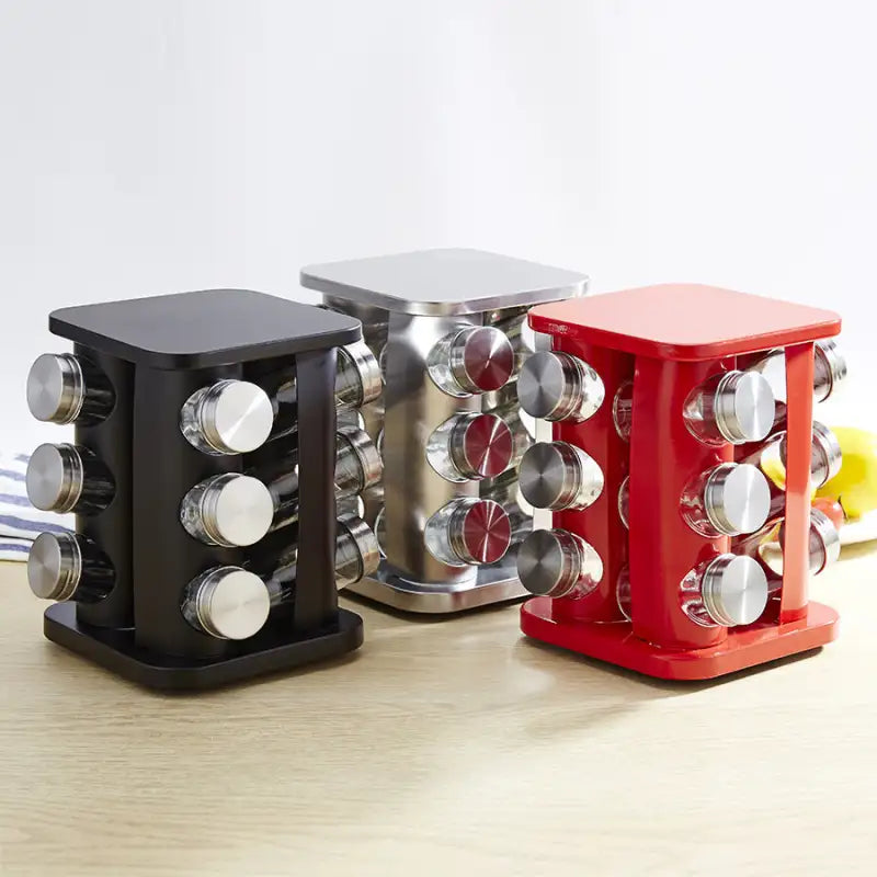 SpiceMaster Glass Jar Set with Stainless Rack