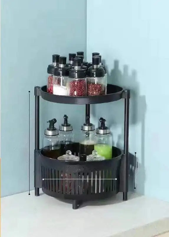 SpinShelf - Multilayer Kitchen Storage - Black / One layers