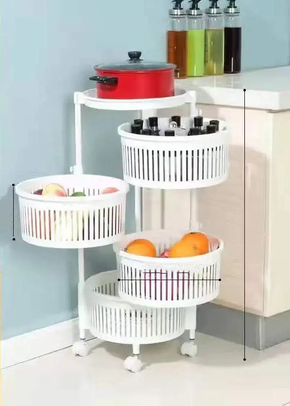 SpinShelf - Multilayer Kitchen Storage - White / Fourth floor
