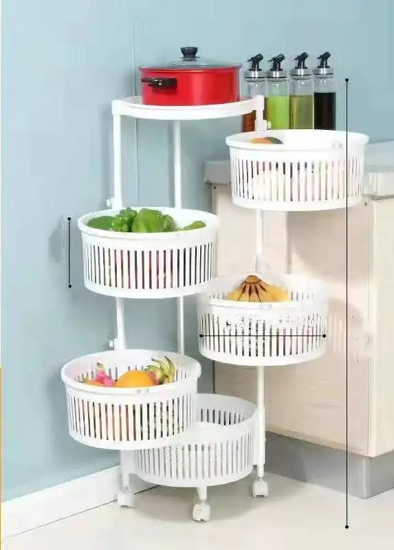 SpinShelf - Multilayer Kitchen Storage - White / Fifth floor