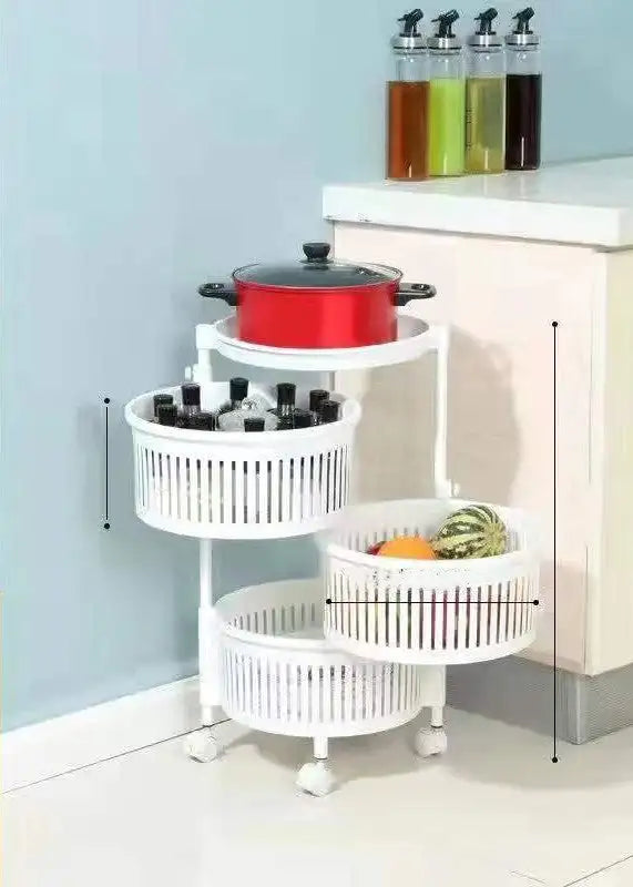 SpinShelf - Multilayer Kitchen Storage - White / Three layers