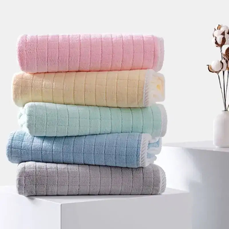 Square Spiral Bath Towel Designer Solid Color Quick Drying Water Absorbing Dry Hair Household And Daily Use Soft