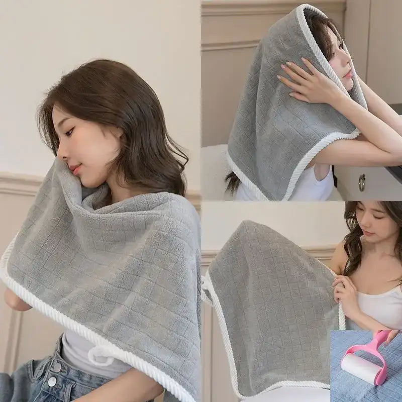 Square Spiral Bath Towel Designer Solid Color Quick Drying Water Absorbing Dry Hair Household And Daily Use Soft