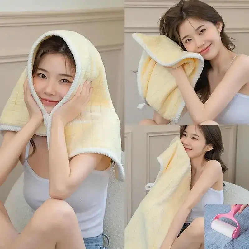 Square Spiral Bath Towel Designer Solid Color Quick Drying Water Absorbing Dry Hair Household And Daily Use Soft