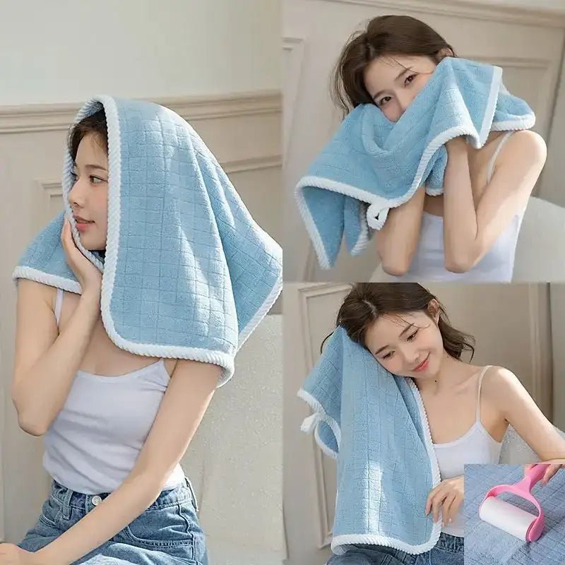 Square Spiral Bath Towel Designer Solid Color Quick Drying Water Absorbing Dry Hair Household And Daily Use Soft