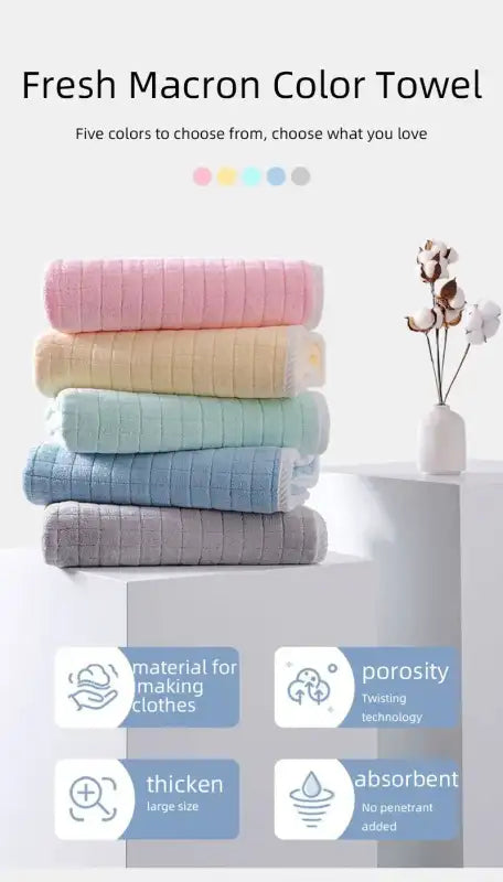 Square Spiral Bath Towel Designer Solid Color Quick Drying Water Absorbing Dry Hair Household And Daily Use Soft