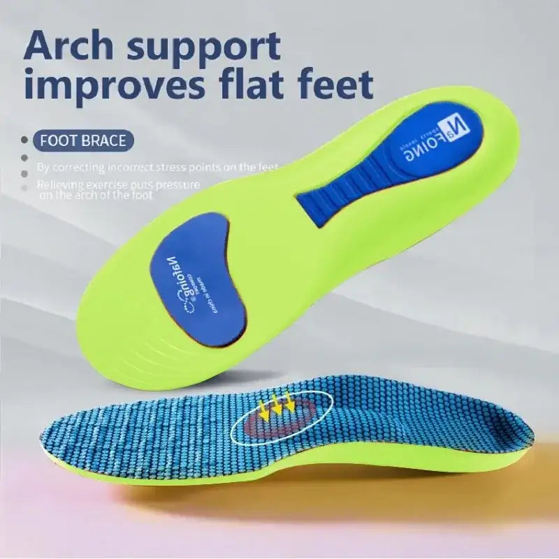 1 Pair New Sports Elasticity Insoles Elasticity Shock Absorption Breathable Running Insoles - Green / EU43-44