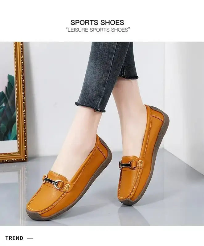 2024 New Spring /summer Women Flats Genuine Leather Moccasins Woman Casual Shoes Slip-on Loafers Female Boat Big Size
