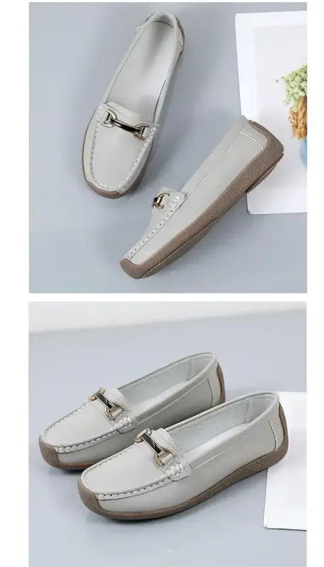 2024 New Spring /summer Women Flats Genuine Leather Moccasins Woman Casual Shoes Slip-on Loafers Female Boat Big Size