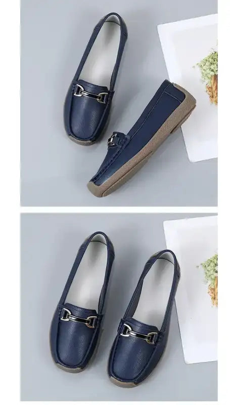 2024 New Spring /summer Women Flats Genuine Leather Moccasins Woman Casual Shoes Slip-on Loafers Female Boat Big Size