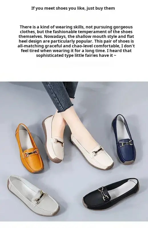 2024 New Spring /summer Women Flats Genuine Leather Moccasins Woman Casual Shoes Slip-on Loafers Female Boat Big Size
