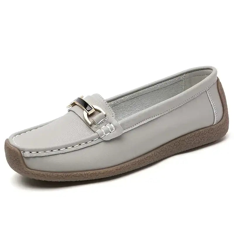 2024 New Spring /summer Women Flats Genuine Leather Moccasins Woman Casual Shoes Slip-on Loafers Female Boat Big Size