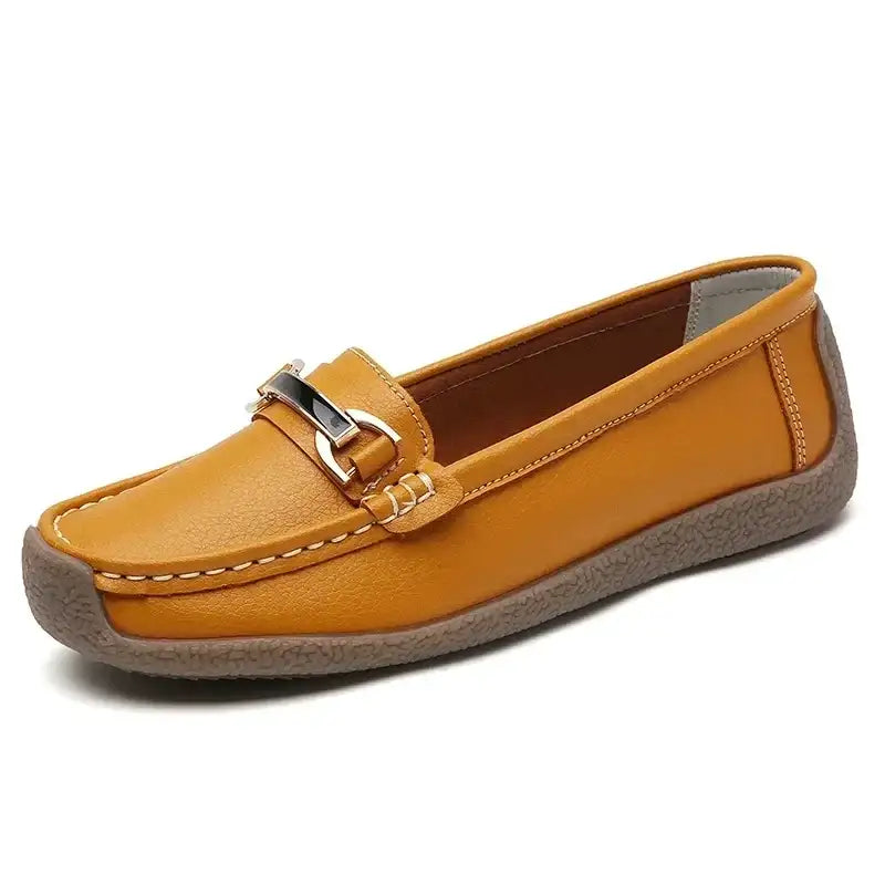 2024 New Spring /summer Women Flats Genuine Leather Moccasins Woman Casual Shoes Slip-on Loafers Female Boat Big Size
