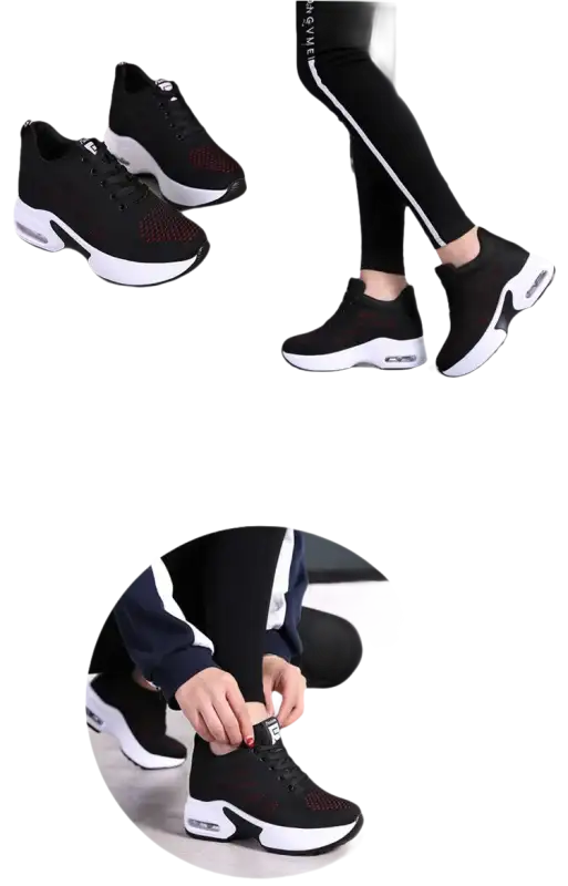 Black platform sneakers.