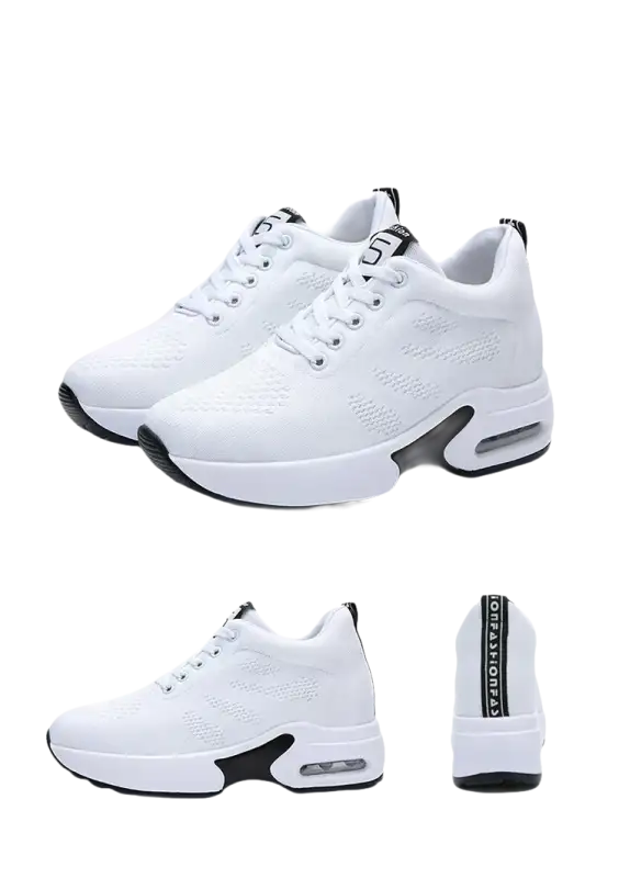 White platform sneakers.