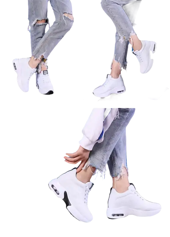 White platform sneakers.