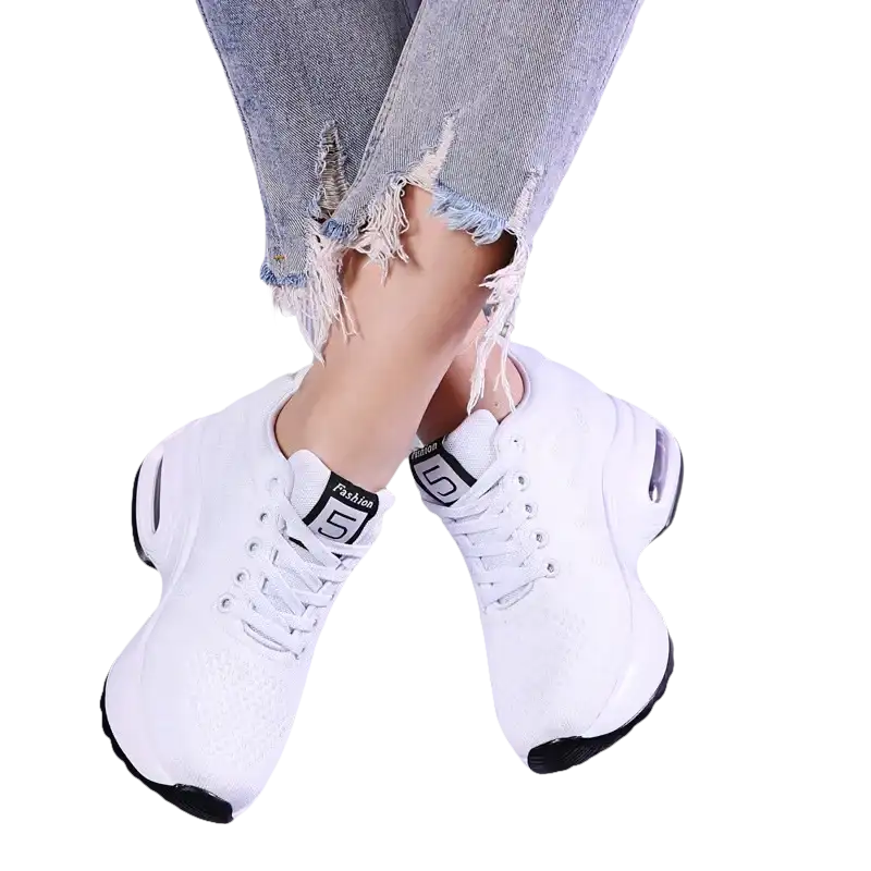 White platform sneakers.