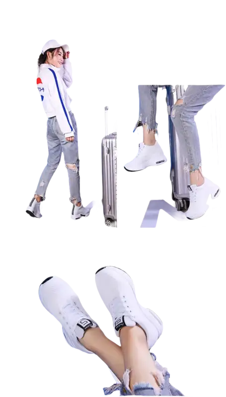 White athletic shoes.