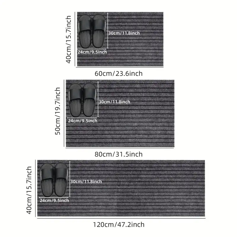 Modern Minimalist Square Floor Mat - Durable Stain/Fade Resistant Non-Slip Rubber Backing Machine Washable