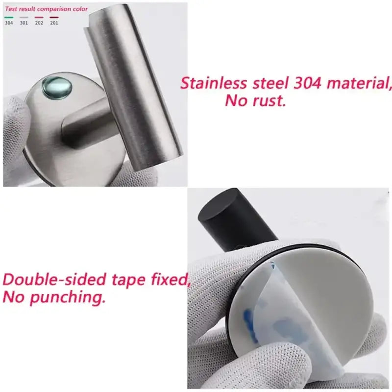 1/2PCS Adhesive Wall Hook Stainless Steel Robe Sticker Hooks Towel Coat Key Pants Hangers Bathroom Kitchen Storage
