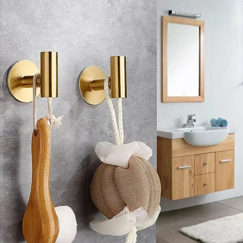1/2PCS Adhesive Wall Hook Stainless Steel Robe Sticker Hooks Towel Coat Key Pants Hangers Bathroom Kitchen Storage
