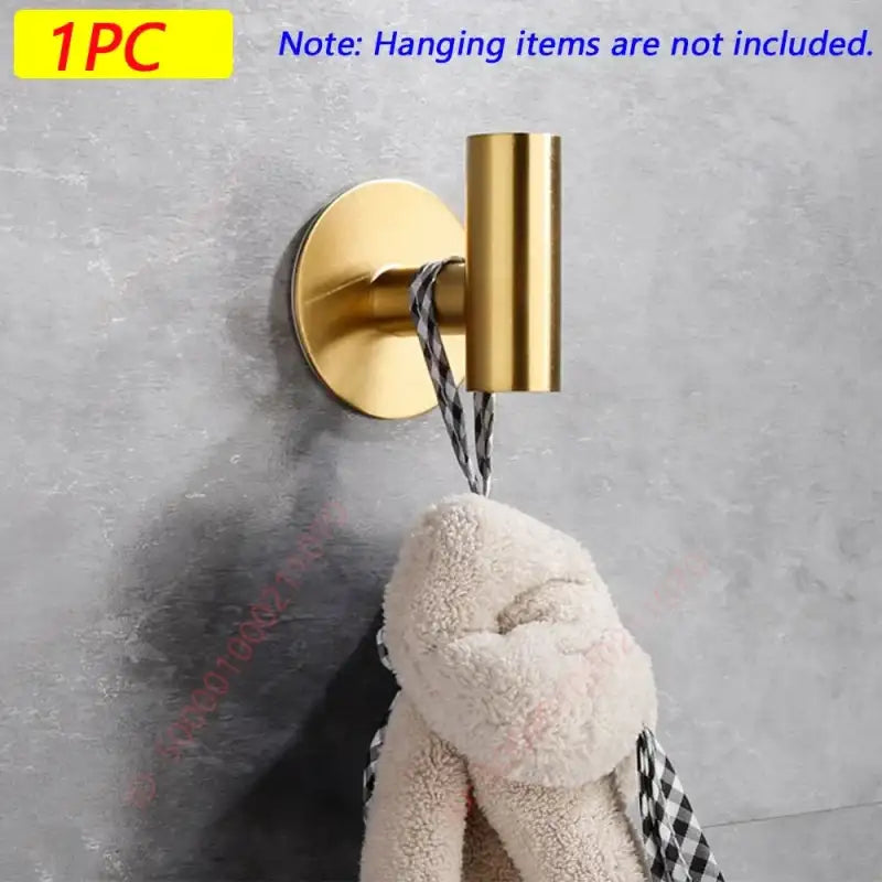 1/2PCS Adhesive Wall Hook Stainless Steel Robe Sticker Hooks Towel Coat Key Pants Hangers Bathroom Kitchen Storage