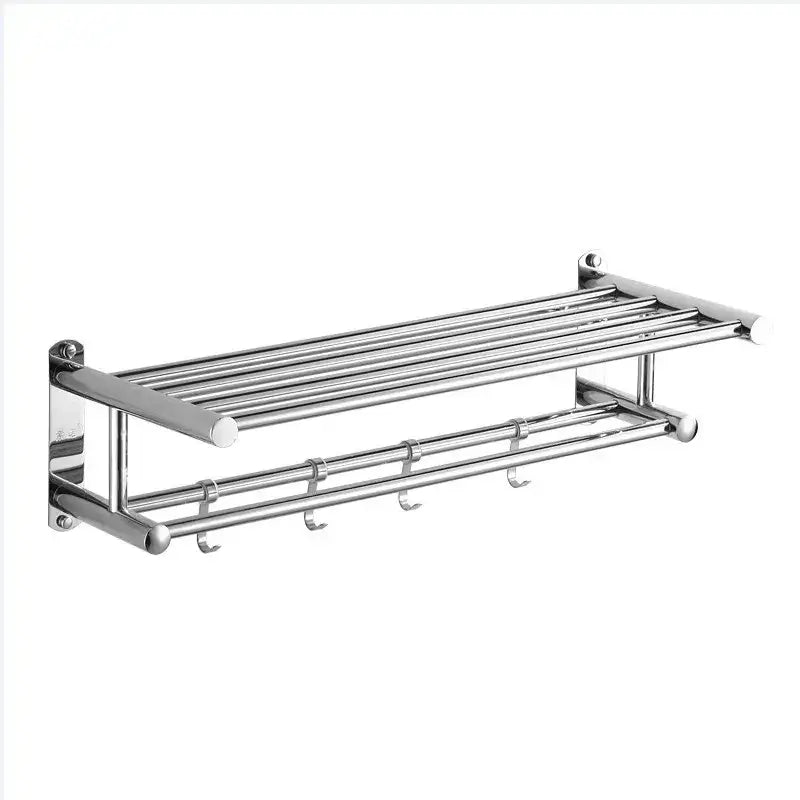 Clearance_Stainless Steel Bathroom Towel Holder Storage Organizer Shelf Wall Mounted Towel Rack Home Hotel Wall Shelf